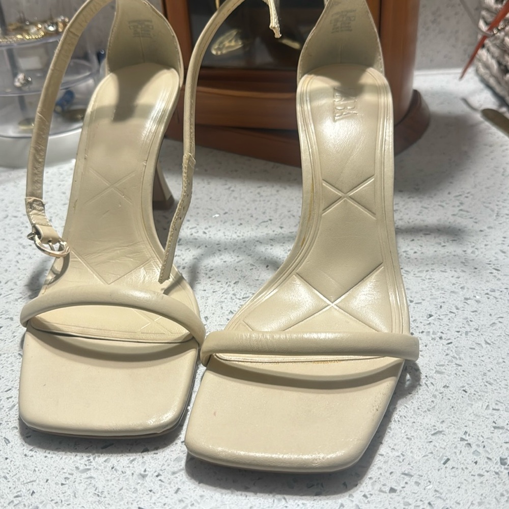 Zara sandals straps heels